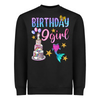 Black Birthday Girl 9 Heavyweight Sweatshirt - BundleAndBundleShop