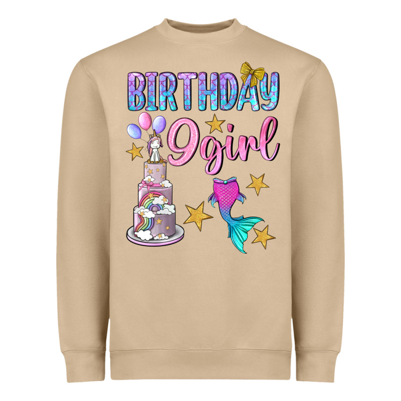 Birthday Girl 9 Heavyweight Sweatshirt by BundleAndBundleShop | Teevron