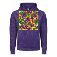 Cloud Purple Mardi Gras jester had and crawfish with leopard pa Vintage Hoodie - HowdyJamesFarm