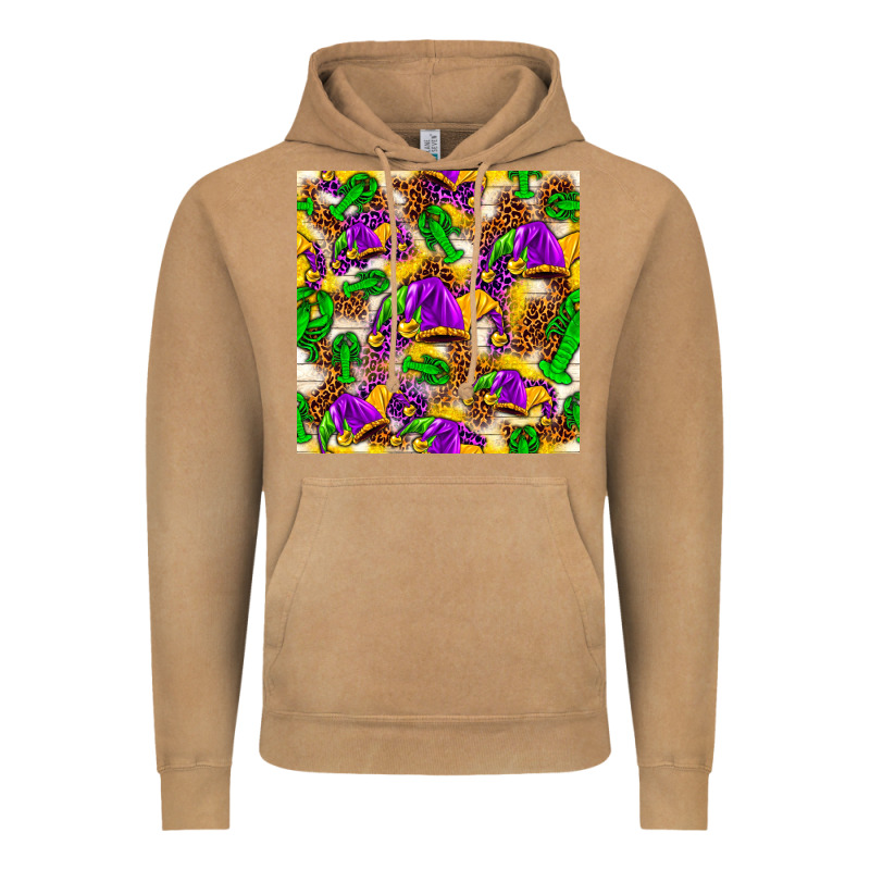 Mardi Gras Jester Had And Crawfish With Leopard Pa Vintage Hoodie by HowdyJamesFarm | Teevron
