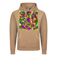 Vintage Coffee Mardi Gras jester had and crawfish with leopard pa Vintage Hoodie - HowdyJamesFarm