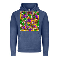 Vintage Denim Mardi Gras jester had and crawfish with leopard pa Vintage Hoodie - HowdyJamesFarm