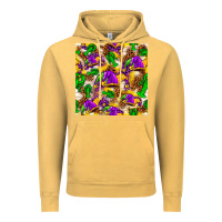 Vintage Mustard Mardi Gras jester had and crawfish with leopard pa Vintage Hoodie - HowdyJamesFarm