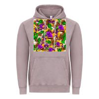 Vintage Zinc Mardi Gras jester had and crawfish with leopard pa Vintage Hoodie - HowdyJamesFarm