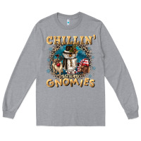 Heather Grey chillin with my gnomies Long Sleeve Tee - CowGirlArtShop