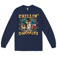 Navy chillin with my gnomies Long Sleeve Tee - CowGirlArtShop