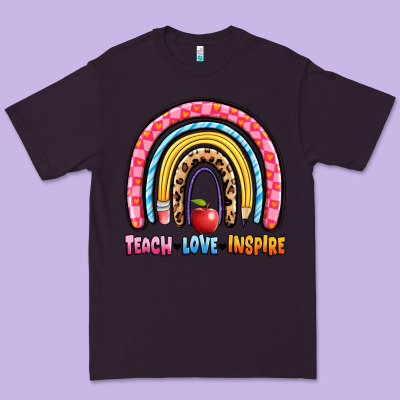 Teach Love Inspire Rainbow Premium Tee Designed By Artiststas