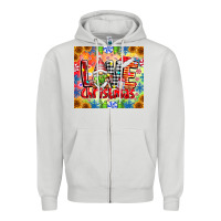 Dove Grey Love Christmas gnome Zipper Hoodie - CowhideDigitalArt