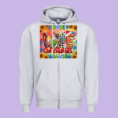 Love Christmas Gnome Zipper Hoodie Designed By Cowhidedigitalart