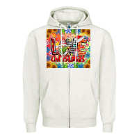 Oatmeal Heather Love Christmas gnome Zipper Hoodie - CowhideDigitalArt