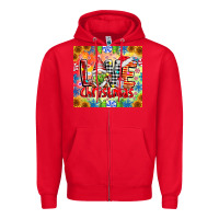 Red Love Christmas gnome Zipper Hoodie - CowhideDigitalArt