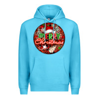 Ocean Blue Merry christmas Premium Hoodie - FaDigitalArtStudio