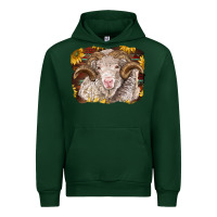 Forest Green merino ram with sunflowers Urban Hoodie - BarkalooDesign
