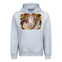 Heather Grey merino ram with sunflowers Urban Hoodie - BarkalooDesign