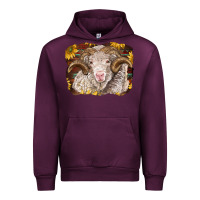 Mauve Wine merino ram with sunflowers Urban Hoodie - BarkalooDesign