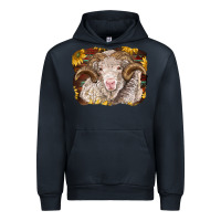 Navy merino ram with sunflowers Urban Hoodie - BarkalooDesign