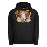 Pigment Black merino ram with sunflowers Urban Hoodie - BarkalooDesign