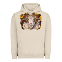 Pigment French Oak merino ram with sunflowers Urban Hoodie - BarkalooDesign
