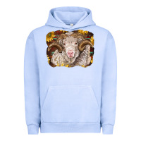 Pigment Grape Ice merino ram with sunflowers Urban Hoodie - BarkalooDesign