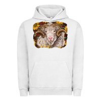 Pigment Lunar Rock merino ram with sunflowers Urban Hoodie - BarkalooDesign