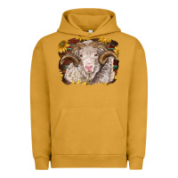 Pigment Peanut Butter merino ram with sunflowers Urban Hoodie - BarkalooDesign