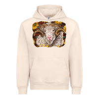 Sandshell merino ram with sunflowers Urban Hoodie - BarkalooDesign