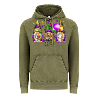 Vintage Olive Mardi Gras gnomies with elements Vintage Hoodie - HowdyJamesFarm