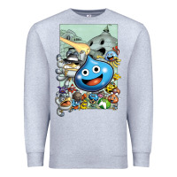 Heather Grey dragon quest slime print Premium Sweatshirt - lanVoArt
