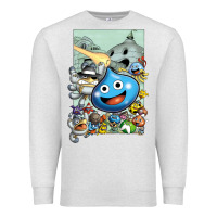 Oatmeal Heather dragon quest slime print Premium Sweatshirt - lanVoArt