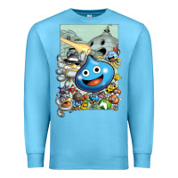 Ocean Blue dragon quest slime print Premium Sweatshirt - lanVoArt