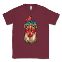 Burgundy chicken with bandana and leopard Classic Tee - texasbilliewilder