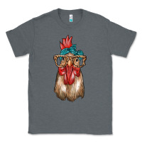 Charcoal Heather chicken with bandana and leopard Classic Tee - texasbilliewilder