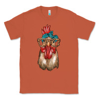 Copper chicken with bandana and leopard Classic Tee - texasbilliewilder