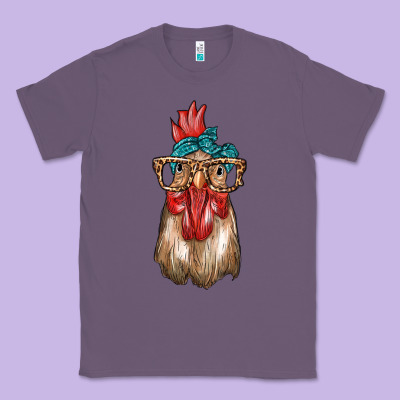 Chicken With Bandana And Leopard Classic Tee Designed By Texasbilliewilder