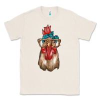 Natural chicken with bandana and leopard Classic Tee - texasbilliewilder