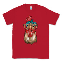 Red chicken with bandana and leopard Classic Tee - texasbilliewilder