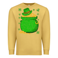 Antique Gold ireland leprechaun hat pot of gold irish st patricks day Premium Sweatshirt - lanVoArt