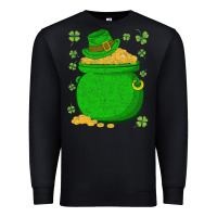 Black ireland leprechaun hat pot of gold irish st patricks day Premium Sweatshirt - lanVoArt