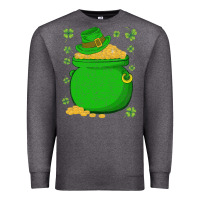 Charcoal Heather ireland leprechaun hat pot of gold irish st patricks day Premium Sweatshirt - lanVoArt