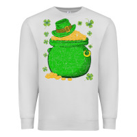 Dove Grey ireland leprechaun hat pot of gold irish st patricks day Premium Sweatshirt - lanVoArt