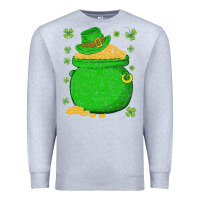 Heather Grey ireland leprechaun hat pot of gold irish st patricks day Premium Sweatshirt - lanVoArt