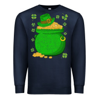 Navy ireland leprechaun hat pot of gold irish st patricks day Premium Sweatshirt - lanVoArt