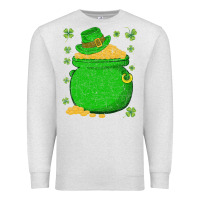 Oatmeal Heather ireland leprechaun hat pot of gold irish st patricks day Premium Sweatshirt - lanVoArt