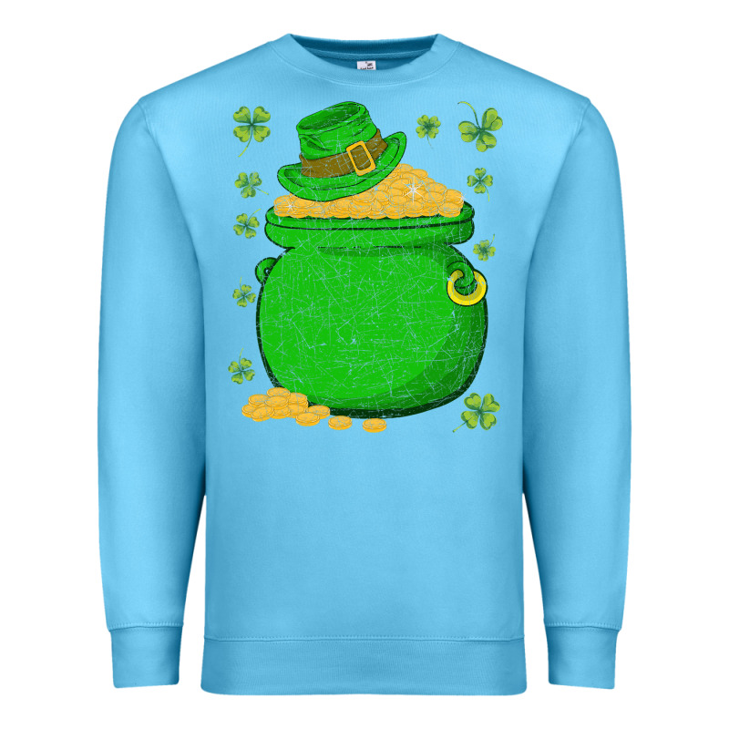 Ireland Leprechaun Hat Pot Of Gold Irish St Patricks Day Premium Sweatshirt by lanVoArt | Teevron