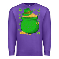 Purple ireland leprechaun hat pot of gold irish st patricks day Premium Sweatshirt - lanVoArt