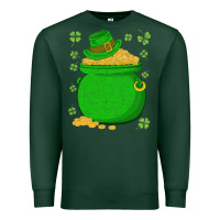 Sports Green ireland leprechaun hat pot of gold irish st patricks day Premium Sweatshirt - lanVoArt