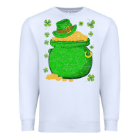 White ireland leprechaun hat pot of gold irish st patricks day Premium Sweatshirt - lanVoArt