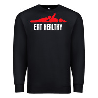 Black funny eat healthy sexy tee mens rude valentine day gifts Premium Sweatshirt - lanVoArt