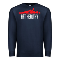 Navy funny eat healthy sexy tee mens rude valentine day gifts Premium Sweatshirt - lanVoArt