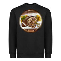 Black american football round earrings Heavyweight Sweatshirt - BundleAndBundleShop